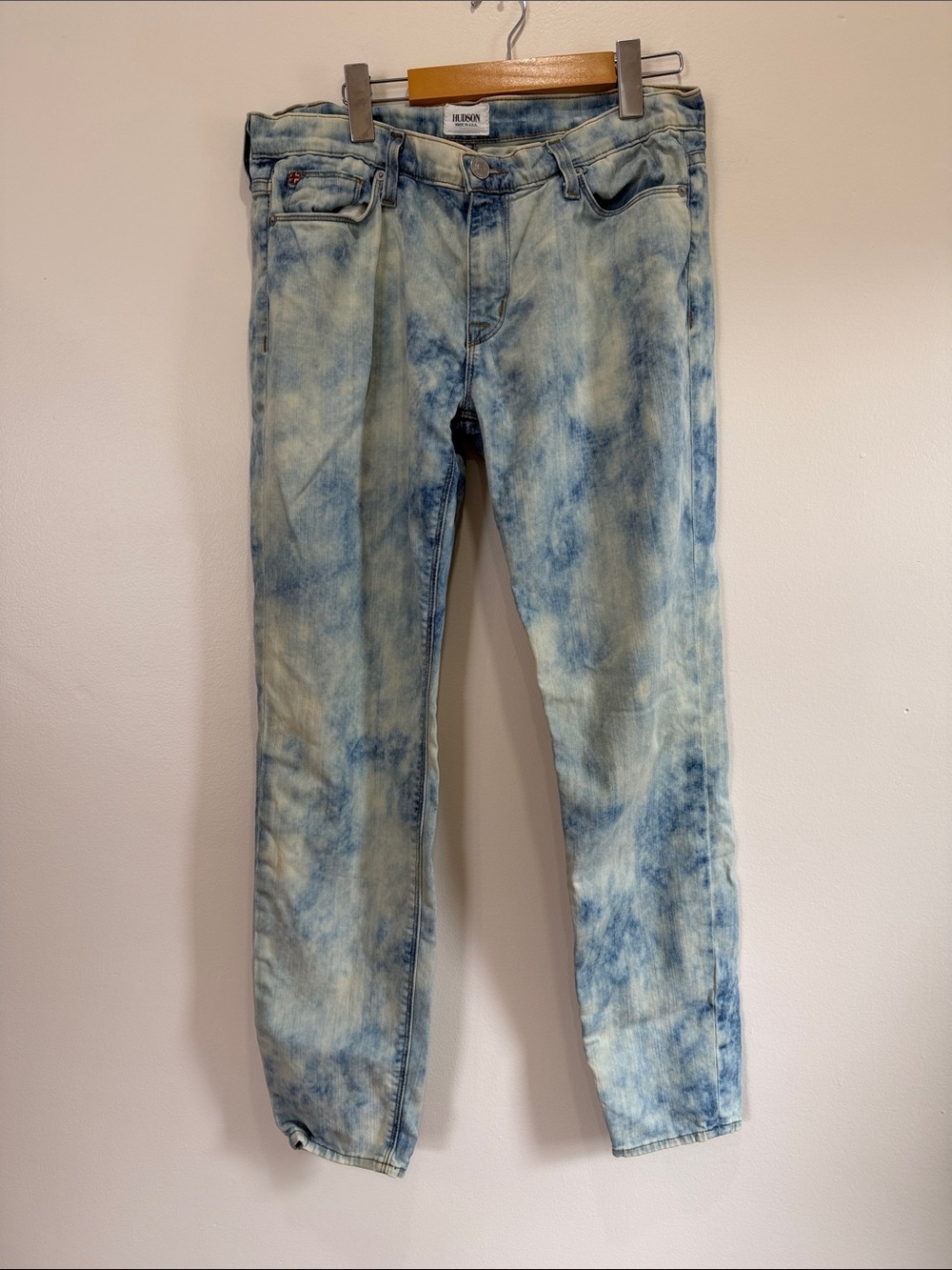 Hudson Jeans Nico Midrise Light Blue Acid Wash Skinny Jeans